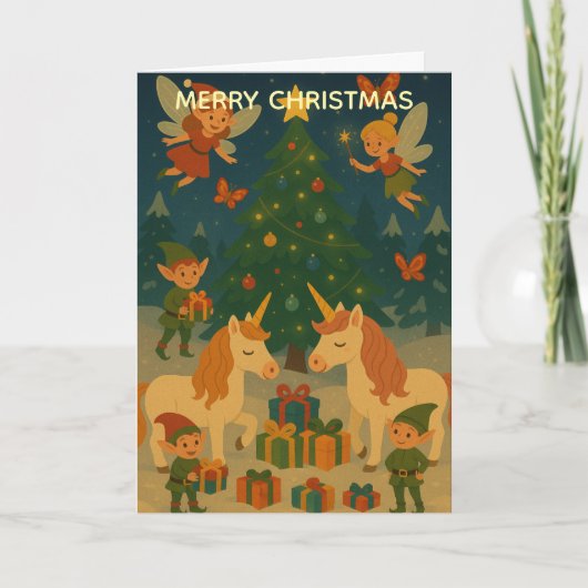Magical Christmas Time Custom Christmas Greeting Kaart (Voorkant)
