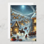 Magical Christmas Village Scene Vakantie Kaart (Voorkant / Achterkant)