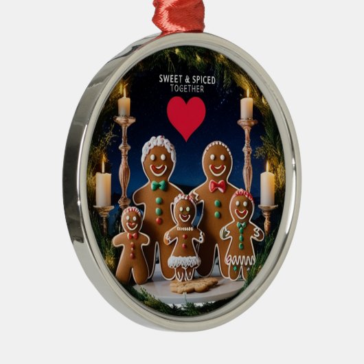 Magical Cinematic Gingerbread Family Wreath  Metalen Ornament (Rechts)