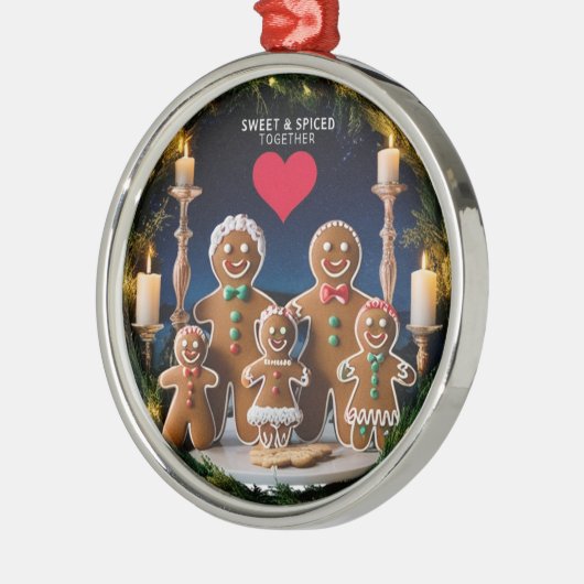 Magical Cinematic Gingerbread Family Wreath  Metalen Ornament (Links)