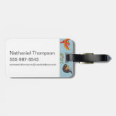 Magical Creatures Vintage Pattern Bagagelabel (Achterkant horizontaal)