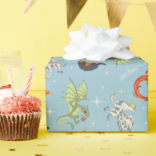 Magical Creatures Vintage Pattern Cadeaupapier (Verjaardagsfeest)