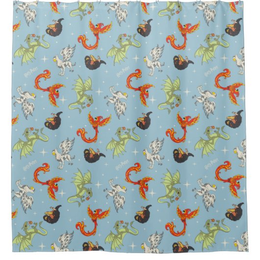 Magical Creatures Vintage Pattern Douchegordijn (Voorkant)