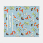 Magical Creatures Vintage Pattern Fleece Deken (Voorkant (Horizontaal))