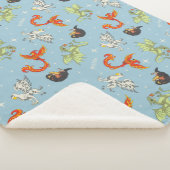 Magical Creatures Vintage Pattern Sherpa Deken (3/4)