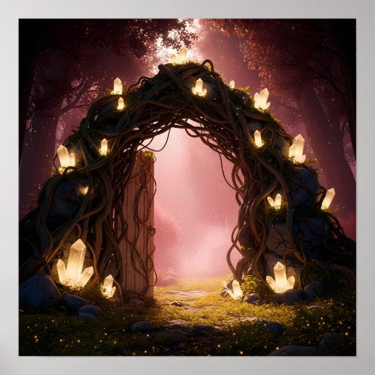 Magical Crystal Gate in the Twilight Forest Poster (Voorkant)