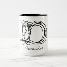 Magical Cute Monogram D Unicorn Dad of Jouw tekst