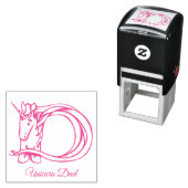 Magical Cute Monogram D Unicorn Dad of Jouw tekst Zelfinktende Stempel (In situ)