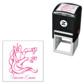 Magical Cute Monogram E Unicorn Emma of Jouw tekst Zelfinktende Stempel (In situ)