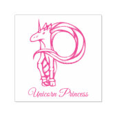 Magical Cute Monogram P Custom Unicorn Princess Zelfinktende Stempel (Design)