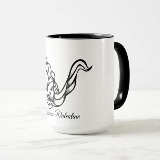 Magical Cute Monogram V Custom Unicorn Valentijn Mok (Voorkant rechts)