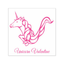 Magical Cute Monogram V Custom Unicorn Valentijn Zelfinktende Stempel