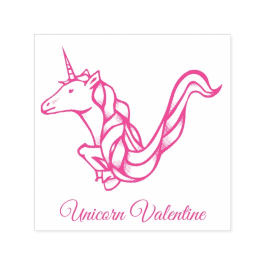 Magical Cute Monogram V Custom Unicorn Valentijn Zelfinktende Stempel (Design)