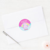 Magical Cute Unicorn Birthday Ronde Sticker (Envelop)