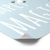 Magical Cute Unicorn Kinder Whimsical Blue Nursery Poster (Hoek)