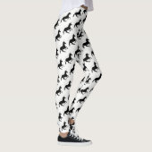 Magical Cute Unicorn Pattern Black and White Funny Leggings (Rechts)