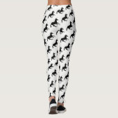 Magical Cute Unicorn Pattern Black and White Funny Leggings (Achterkant)