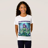 Magical Cyber Forest Fairy Girl T-Shirt for Kids (Voorkant volledig)