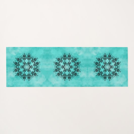 Magical Damask op Blue Yogamat (Achterkant (horizontaal))
