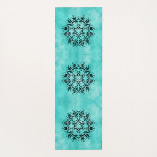 Magical Damask op Blue Yogamat (Achterkant)