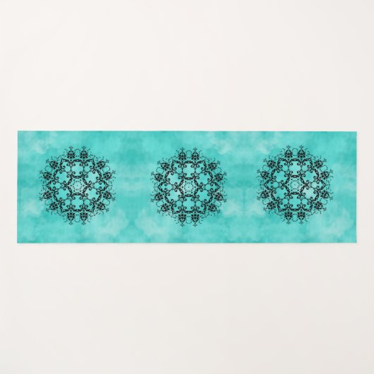 Magical Damask op Blue Yogamat (Voorkant (horizontaal))
