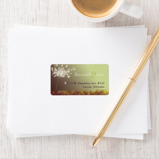 Magical Dandelion Wedding Address Etiket (Insitu)