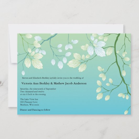 Magical Darden - Floral Wedding Invitations Kaart (Voorkant)