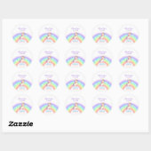 Magical Day Rainbow Stars Unicorn Birthday Ronde Sticker (Vel)