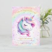 Magical Day Unicorn and Rainbows Birthday Kaart (Staand voorkant)