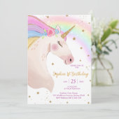 Magical Day Unicorn and Rainbows Birthday Kaart (Staand voorkant)