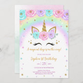 Magical Day Unicorn and Rainbows Birthday Kaart (Voorkant / Achterkant)