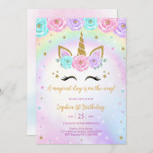 Magical Day Unicorn and Rainbows Birthday Kaart (Voorkant / Achterkant)