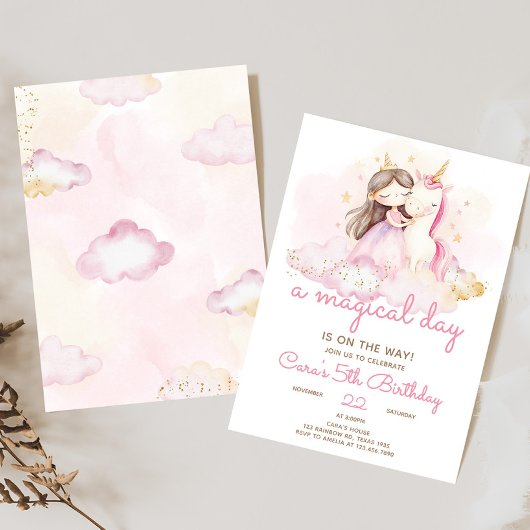 Magical Day Unicorn Birthday Party Kaart