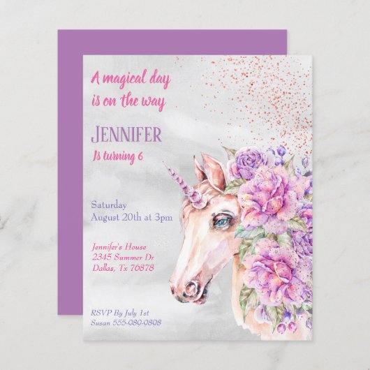 Magical Day Unicorn  Florence Budget (Voorkant / Achterkant)