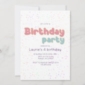 Magical Day Unicorn Pastel Rainbow Confetti Girly Kaart (Achterkant)