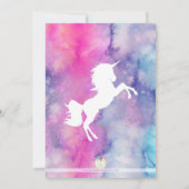 Magical Day Unicorn Tie Dye Birthday Invitation Kaart (Achterkant)