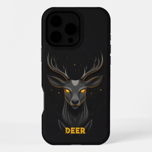 Magical Deer Black iPhone Hoesje (Achterkant)