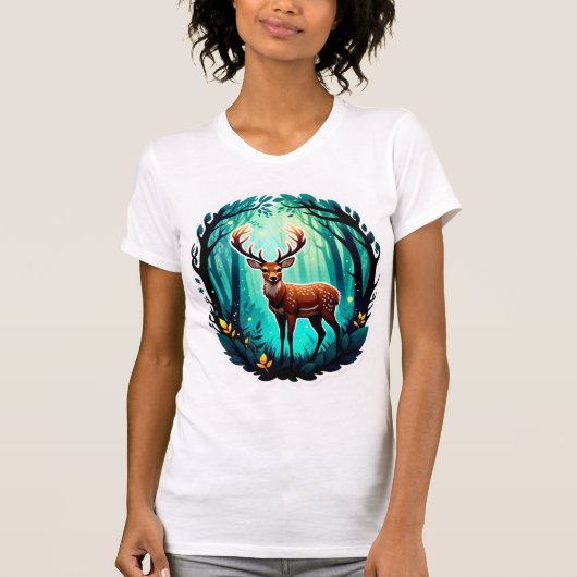 Magical Deer Woodland T-shirt (Voorkant)