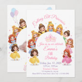 Magical Disney Princess Birthday Card for Girls Feestdagenkaart (Voorkant / Achterkant)