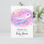 Magical Dolphin Baby shower Bedankkaart (Staand voorkant)