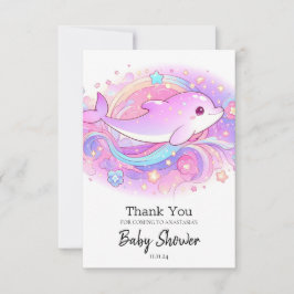Magical Dolphin Baby shower Bedankkaart