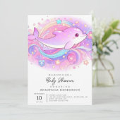 Magical Dolphin Baby shower Kaart (Staand voorkant)