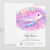 Magical Dolphin Baby shower Kaart (Voorkant / Achterkant)