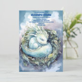 Magical Dragon Baby shower Kaart (Staand voorkant)