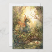 Magical Dragon Baby shower Kaart (Achterkant)