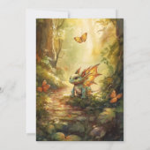 Magical Dragon Baby shower Kaart (Achterkant)