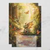 Magical Dragon Baby shower Kaart (Voorkant / Achterkant)