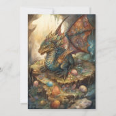 Magical Dragon Baby shower Kaart (Achterkant)