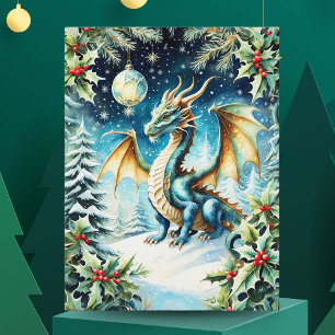 Magical Dragon Christmas beroemd gemaakt door Holl Briefkaart