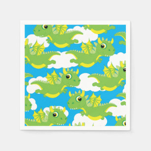 Magical Dragon Cute 1st Birthday Party Napkins Servet